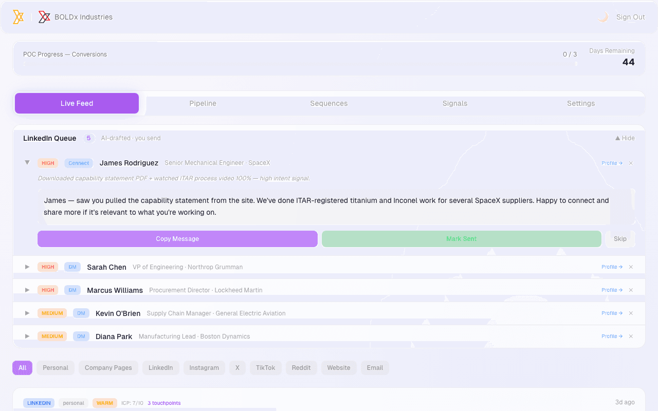 BoldX Portal screenshot